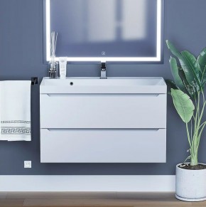 Тумба под раковину Uperwood Tanos 90 см, подвесная, белая матовая в Лесном - lesnoy.mebel24.online | фото
