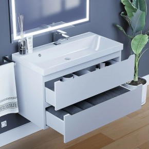 Тумба под раковину Uperwood Tanos 90 см, подвесная, белая матовая в Лесном - lesnoy.mebel24.online | фото 4