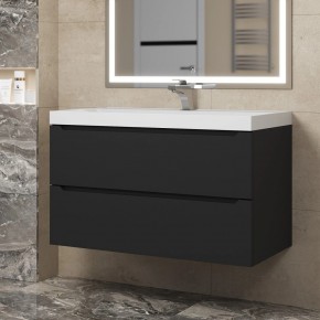 Тумба под раковину Uperwood Tanos 90 см, подвесная, черная матовая в Лесном - lesnoy.mebel24.online | фото