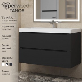 Тумба под раковину Uperwood Tanos 90 см, подвесная, черная матовая в Лесном - lesnoy.mebel24.online | фото 3