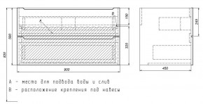 Тумба под раковину Uperwood Tanos 90 см, подвесная, черная матовая в Лесном - lesnoy.mebel24.online | фото 7