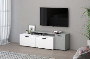 Тумба под ТВ Эльза (Бетонный Камень/Белый) в Лесном - lesnoy.mebel24.online | фото 1
