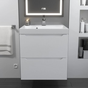 Тумба с раковиной Uperwood Tanos 50 см, подвесная, белая матовая в Лесном - lesnoy.mebel24.online | фото 10
