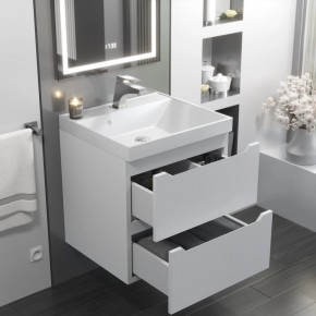 Тумба с раковиной Uperwood Tanos 50 см, подвесная, белая матовая в Лесном - lesnoy.mebel24.online | фото 11
