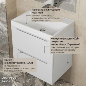 Тумба с раковиной Uperwood Tanos 50 см, подвесная, белая матовая в Лесном - lesnoy.mebel24.online | фото 6