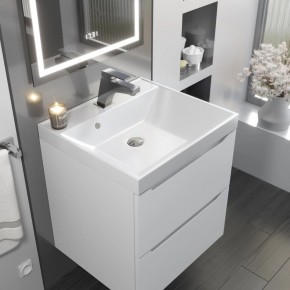 Тумба с раковиной Uperwood Tanos 50 см, подвесная, белая матовая в Лесном - lesnoy.mebel24.online | фото 9