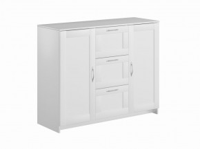 Тумба СИРИУС двухдверная с тремя ящиками, цвет белый в Лесном - lesnoy.mebel24.online | фото