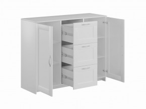Тумба СИРИУС двухдверная с тремя ящиками, цвет белый в Лесном - lesnoy.mebel24.online | фото 2