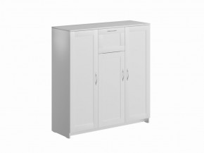 Тумба СИРИУС трехдверная с одним ящиком, цвет белый в Лесном - lesnoy.mebel24.online | фото