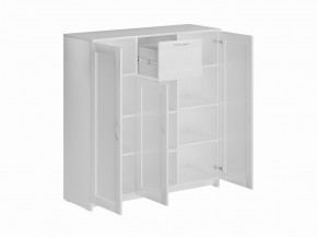 Тумба СИРИУС трехдверная с одним ящиком, цвет белый в Лесном - lesnoy.mebel24.online | фото 2