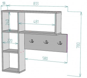 Вешалка настенная для одежды V28 в Лесном - lesnoy.mebel24.online | фото 2