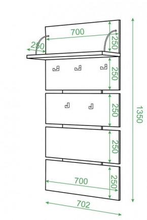 Вешалка настенная Домино нельсон СТ-50 в Лесном - lesnoy.mebel24.online | фото 2