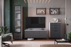 ЗЕФИР Гостиная К2 (белое дерево/черный муар) в Лесном - lesnoy.mebel24.online | фото