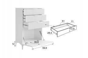 ЗЕФИР Гостиная К2 (белое дерево/черный муар) в Лесном - lesnoy.mebel24.online | фото 3